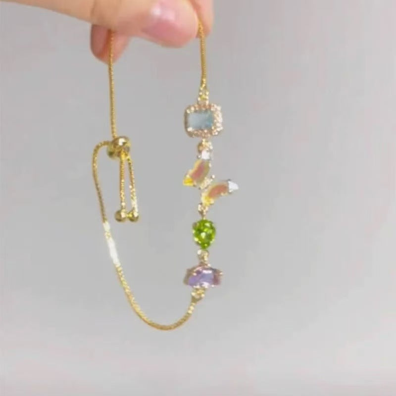 Rhinestone Bracelet Design Sense Simple Graceful White All-matching Vintage Bracelet