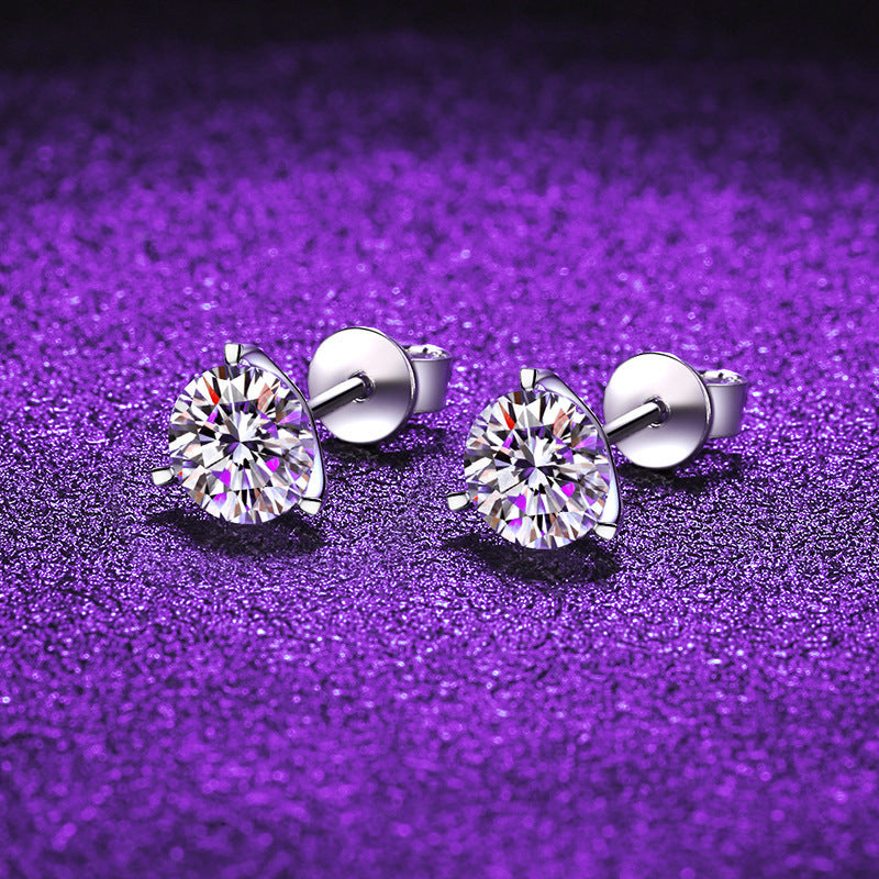 Three-Claw Moissanite Stud Earrings in Louisiana | Classic Women's Jewelry