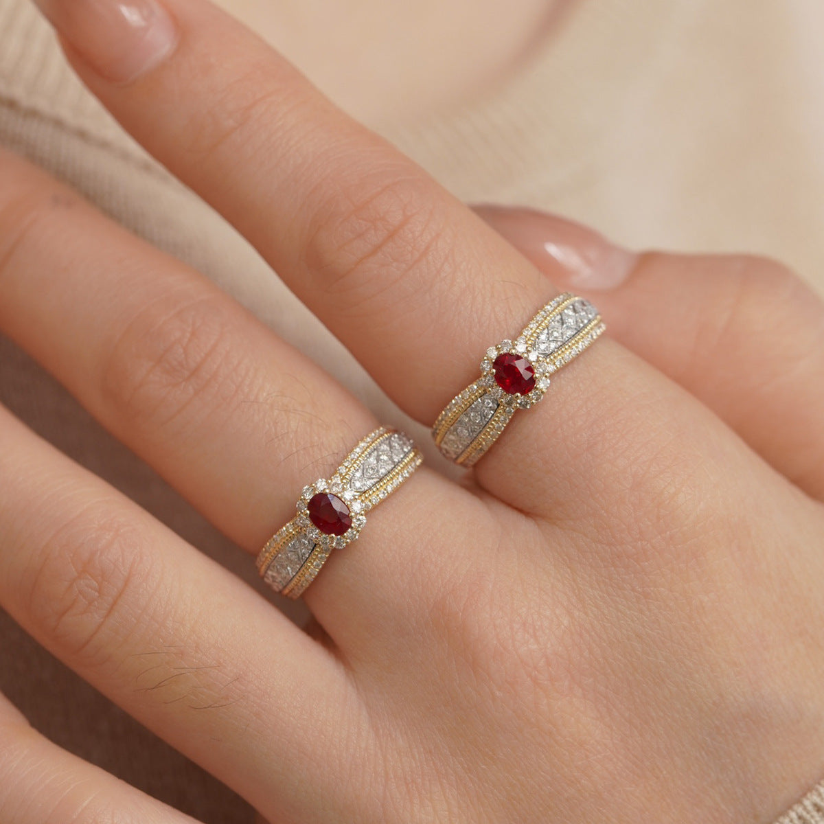 S925 Sterling Silver Compound Ring For Women