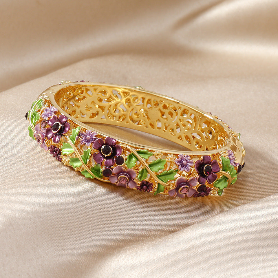 Women's Ethnic Style Hollow Painted Alloy Bracelet