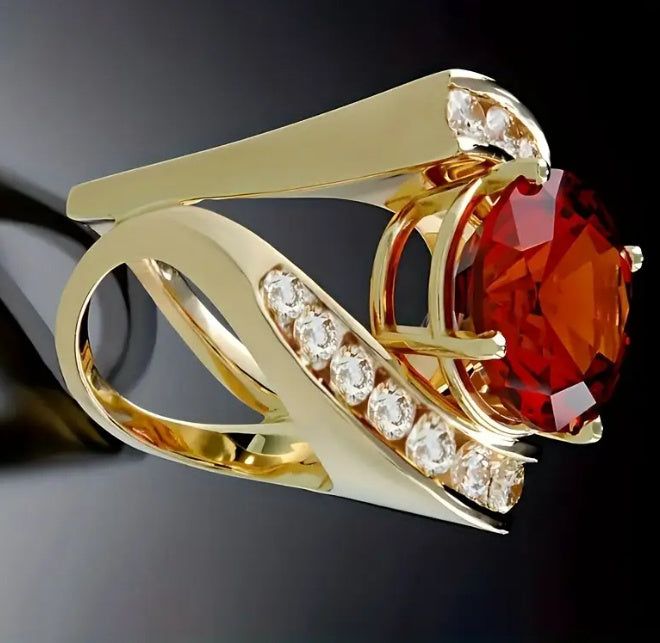 Gold Plated Emerald Pearl Ring