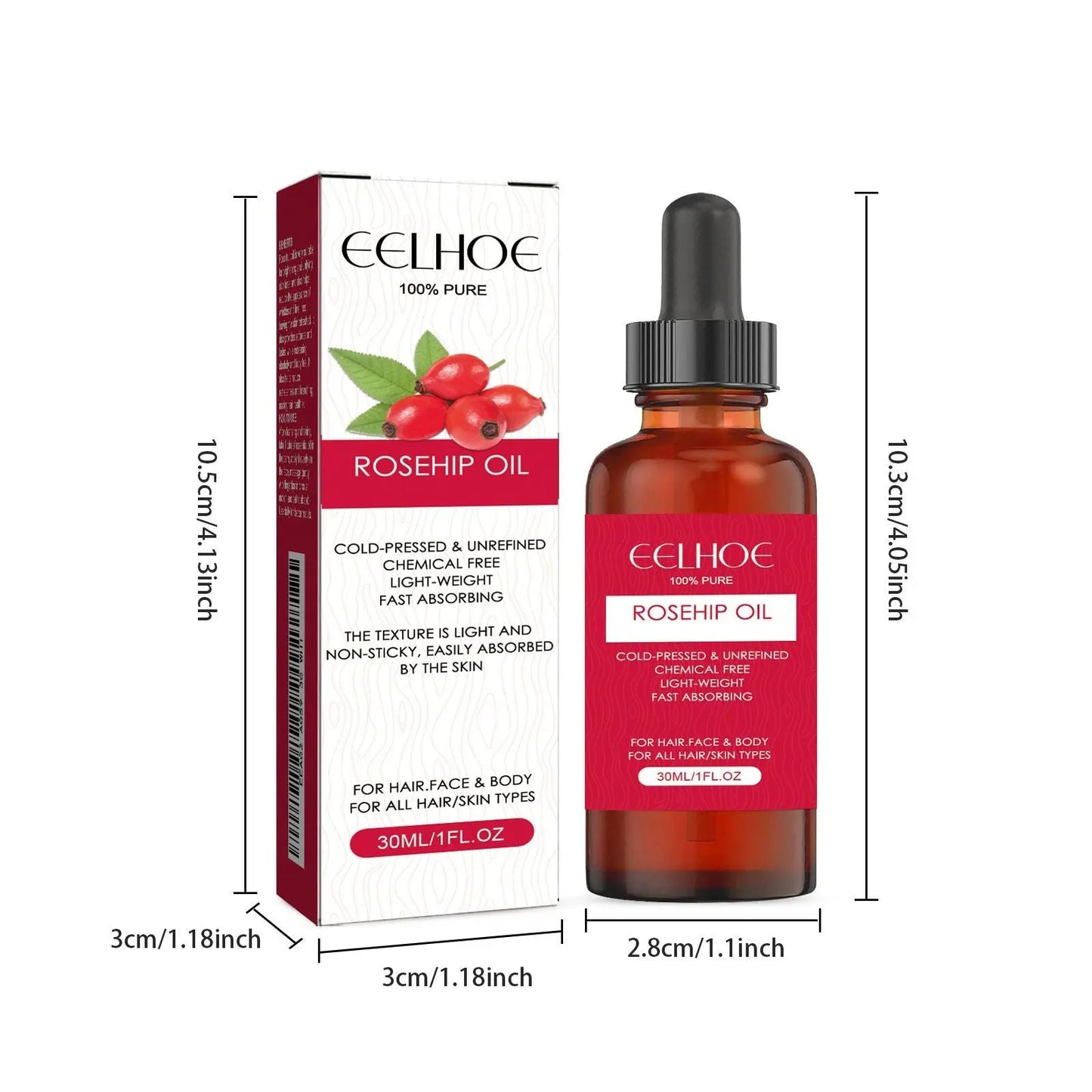 EELHOE Rosehip Facial Oil For Facial And Body Hydration, Nourishing Skin Care, Smooth Hair Care, And Massage Oil Louisiana Mart
