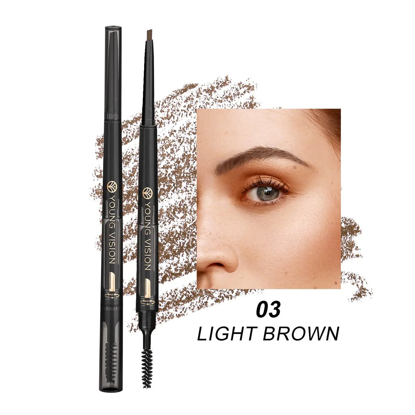 Fog Sense Three In One Eyebrow Pencil Waterproof Smear-proof Louisiana Mart