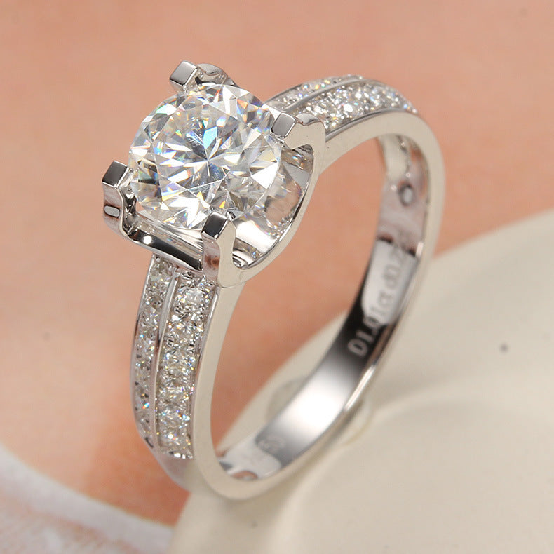 Moissanite Temperament Open Ring For Women