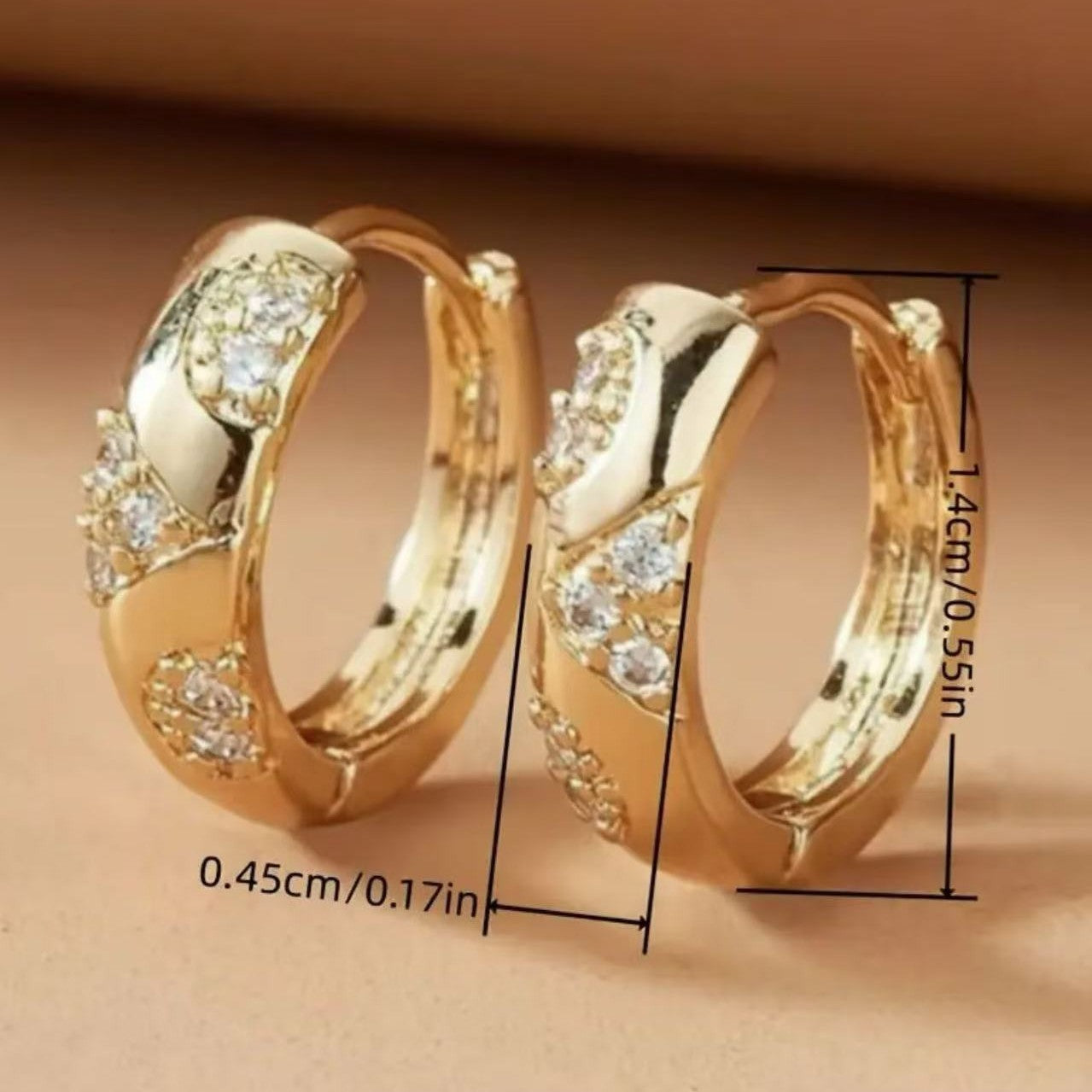 European And American Simple Micro Inlaid Zircon Vintage Earrings