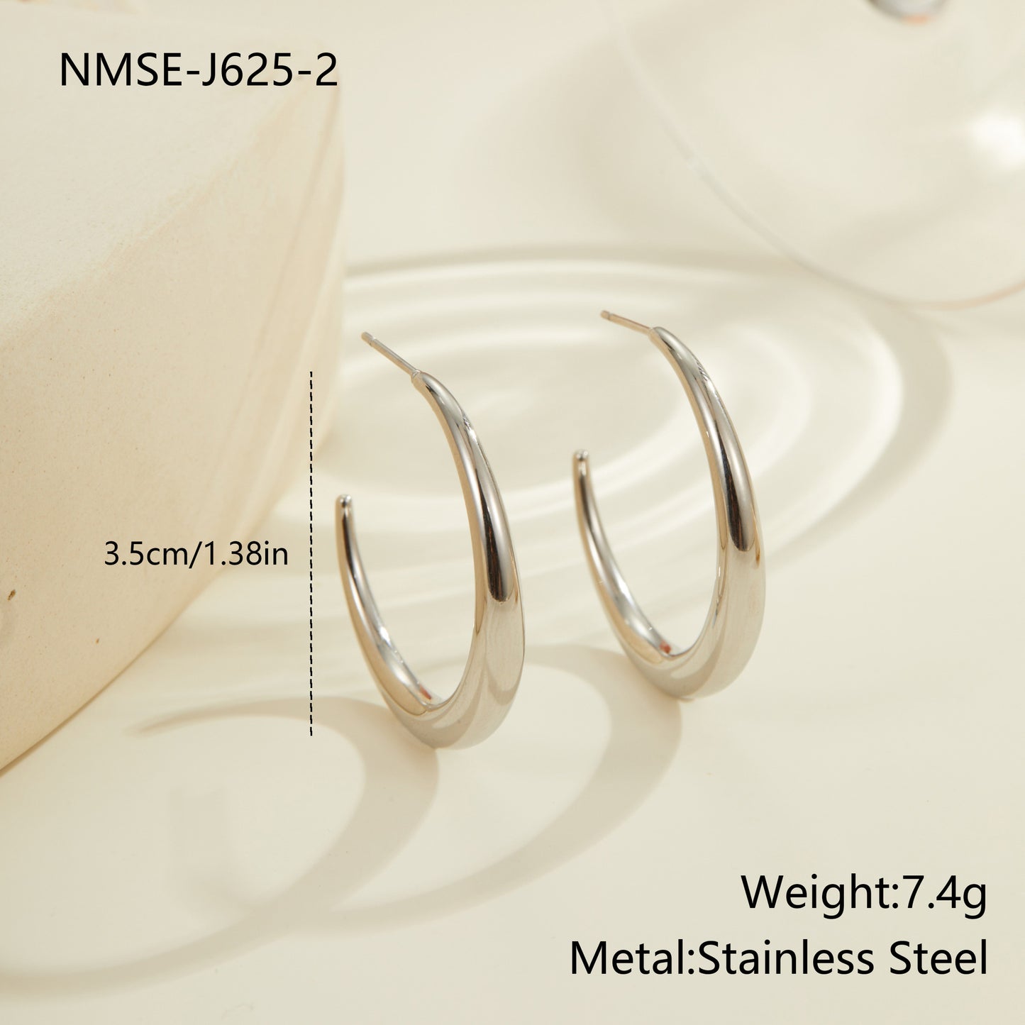 Hoop All-match Titanium Steel Earrings Simple Style