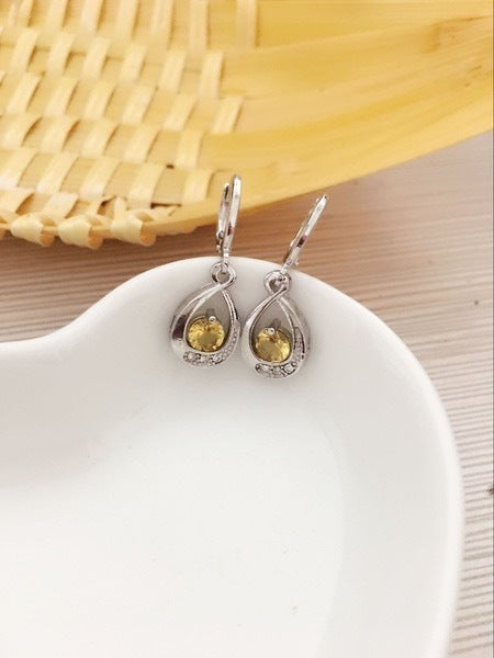 Female Versatile Inlaid Zircon Water Drop Earrings