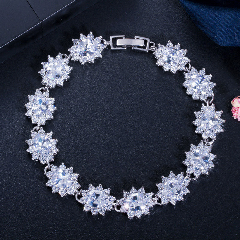 18K Real Platinum Plated Exquisite Super Zircon Bracelet