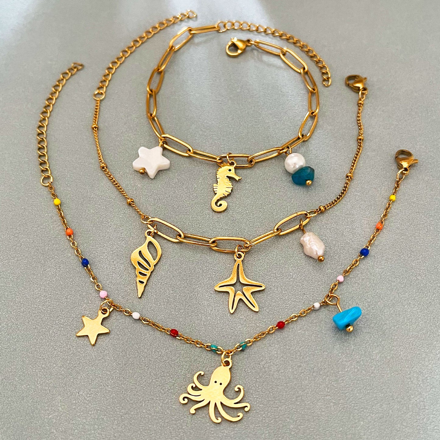 Ocean Series Seahorse Starfish Women's Pendant Bracelet
