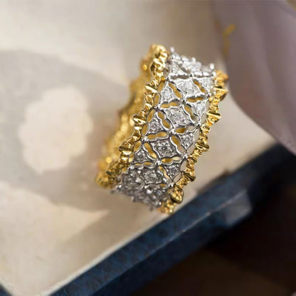 Women's All-match High-grade Two-tone Zircon Ring