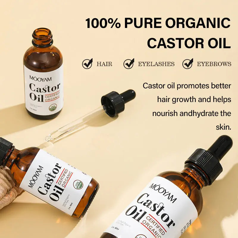 100% Pure Castor Oil Skin Care Massage Basic Oil Hair Eyebrow Eyelash Care Louisiana Mart