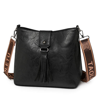Women's Bucket Bag - Retro PU Leather Shoulder Messenger Bag