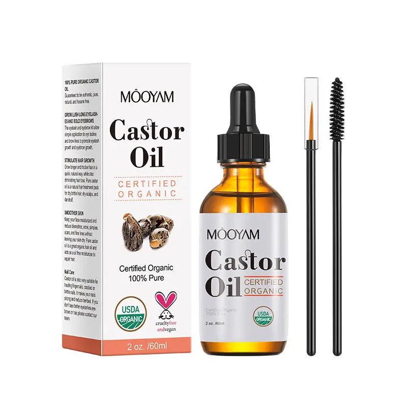 100% Pure Castor Oil Skin Care Massage Basic Oil Hair Eyebrow Eyelash Care Louisiana Mart