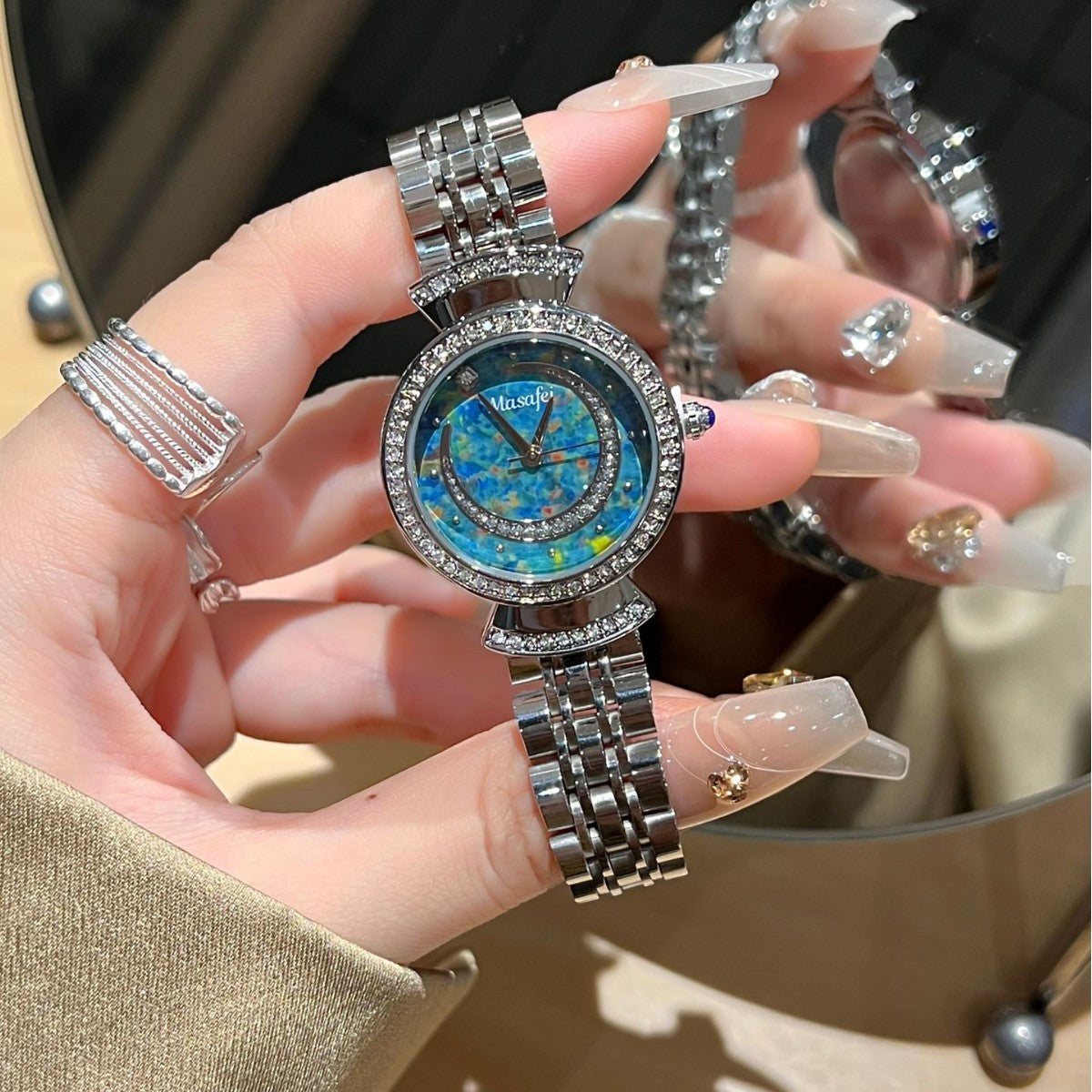 Women's Marble Dial Watch