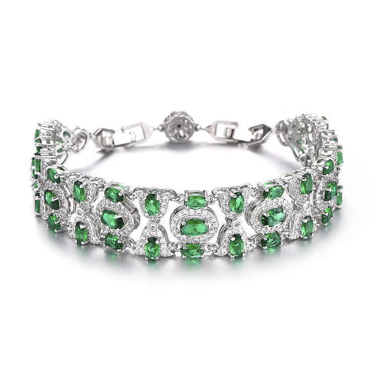 Colorful Light Luxury Full Diamond Women's European And American Fashion Bracelet