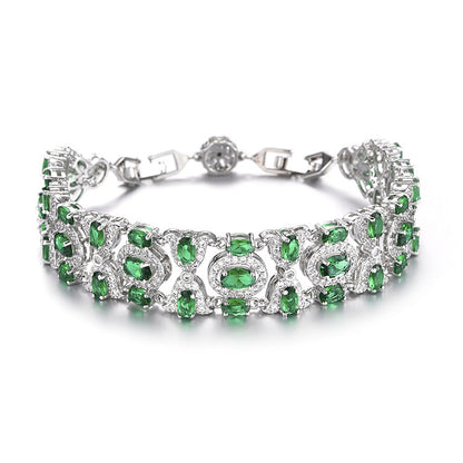 Colorful Light Luxury Full Diamond Women's European And American Fashion Bracelet