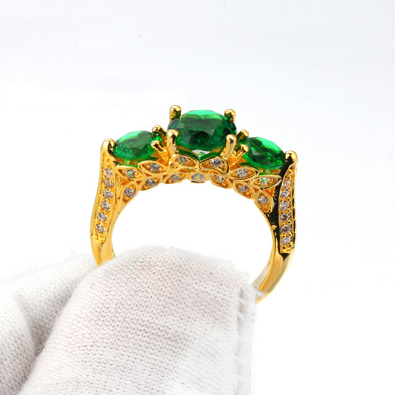 Fashion Ball Women's Ring Popular Beccarite Gold Plated Ring