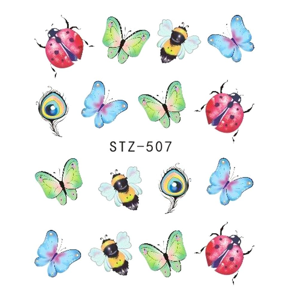1pcs Nail Sticker Butterfly Flower Water Transfer Decal Sliders for Nail Art Decoration Tattoo Manicure Wraps Tools Tip JISTZ508 Louisiana Mart