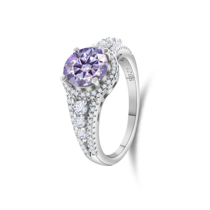 2CT Color Moissanite Ring Sterling Silver S925