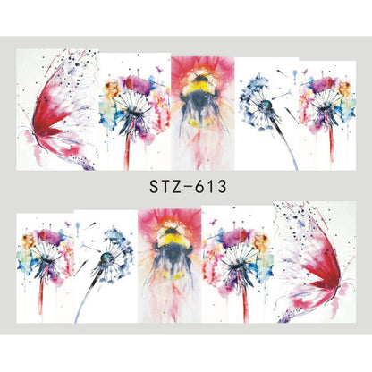 1pcs Nail Sticker Butterfly Flower Water Transfer Decal Sliders for Nail Art Decoration Tattoo Manicure Wraps Tools Tip JISTZ508 Louisiana Mart