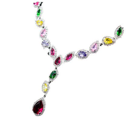 Wedding Jewelry Set 3 Piece Zircon Necklace Earrings