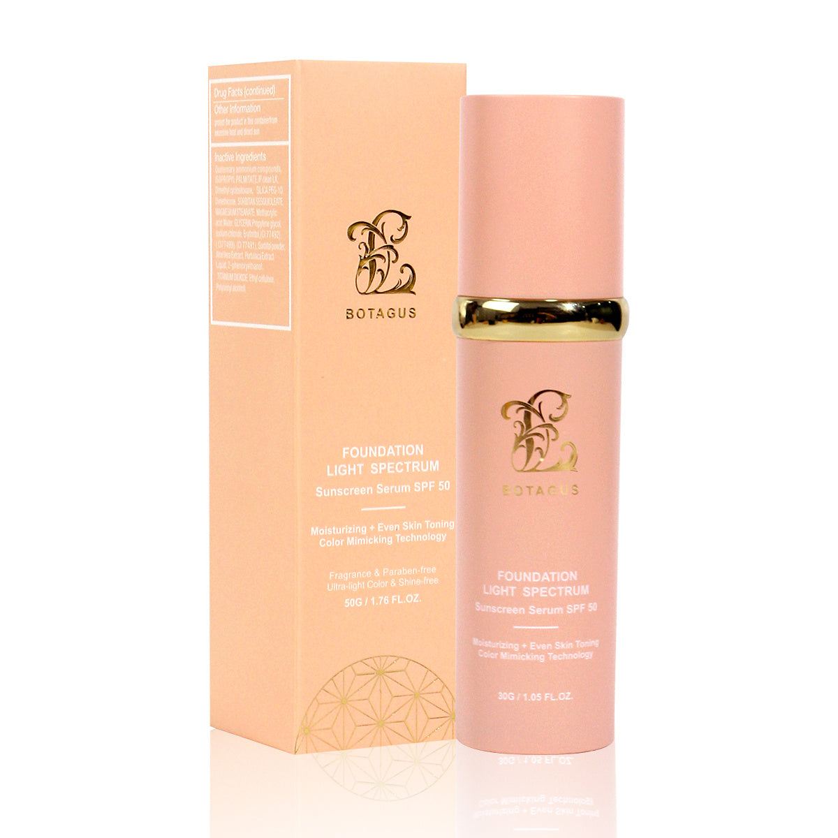 BOTAGUS Foundation 4 In 1-Light Spectrum,Protecting From Sun With SPF 50,For Gym, Sports, Dancing Concealer Coverage Flawless Louisiana Mart