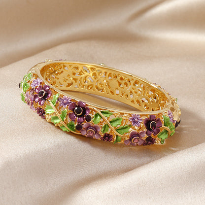 Women's Ethnic Style Hollow Painted Alloy Bracelet