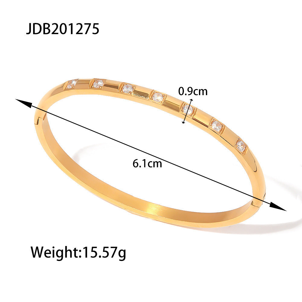 European And American Stainless Steel Zircon Bracelet High Sense