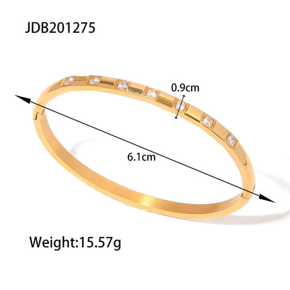 European And American Stainless Steel Zircon Bracelet High Sense