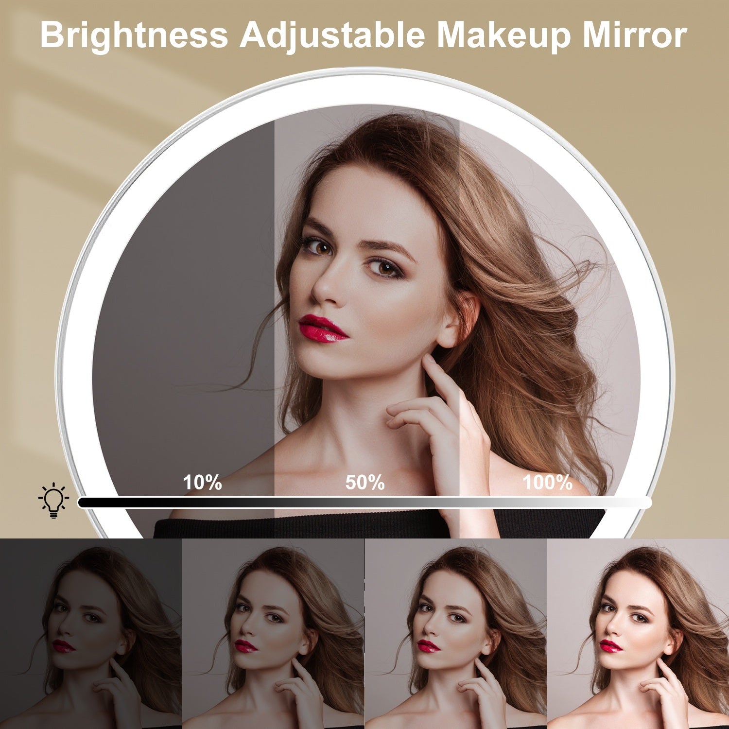 Portable magnifying makeup mirror 5x