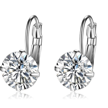 Single Zircon Colorful Ear Clip Simple Fashion Elegant European And American