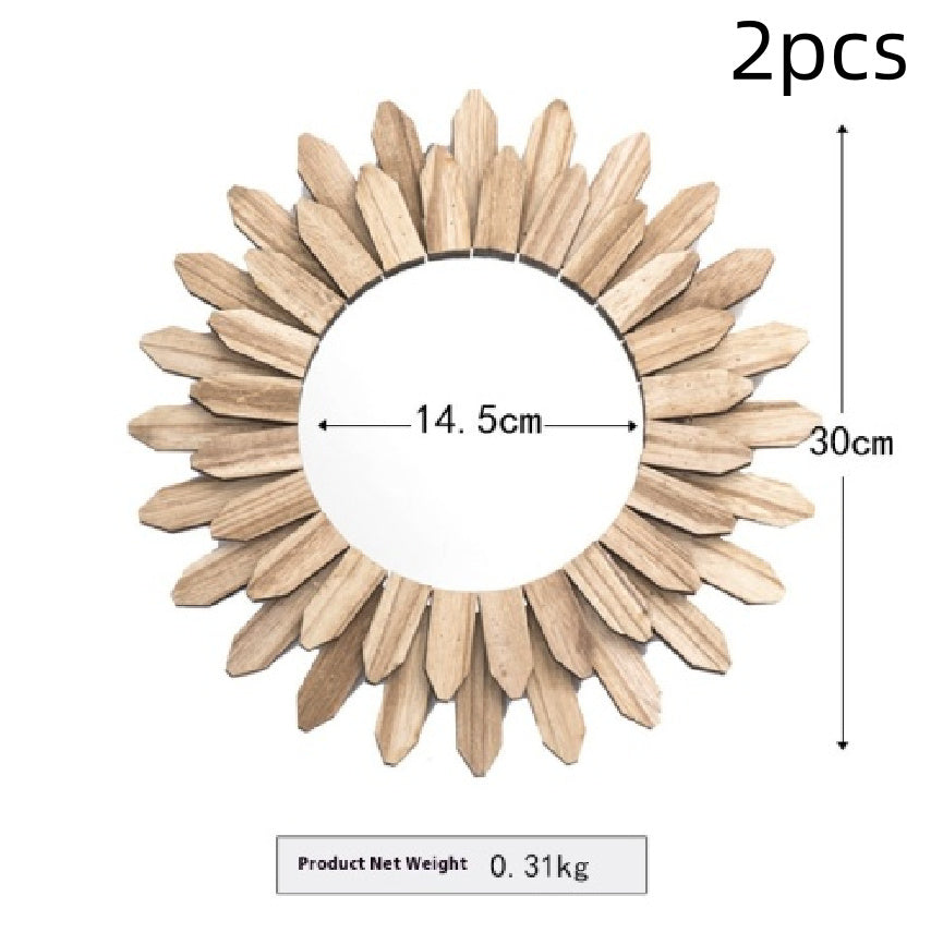 European-style Solid Wood Handmade Finish Hanging Mirror Homestay Hotel Entrance Decoration Hanging Louisiana Mart