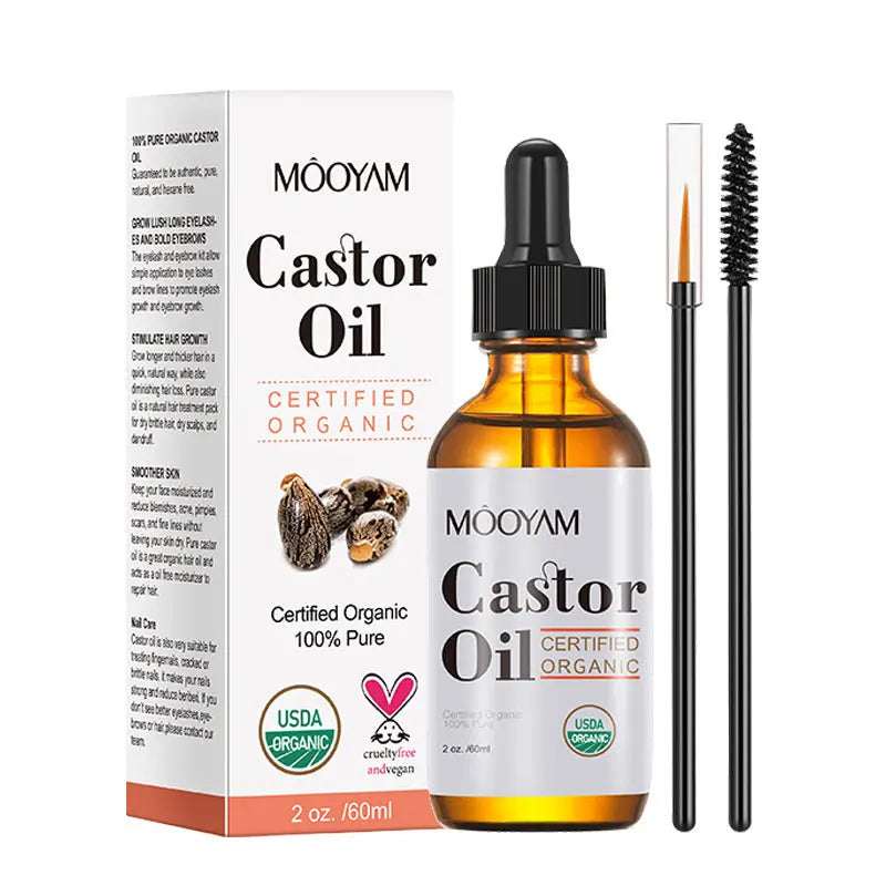 100% Pure Castor Oil Skin Care Massage Basic Oil Hair Eyebrow Eyelash Care Louisiana Mart