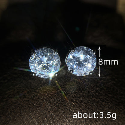 Exquisite Women's Round Zircon Stud Earrings