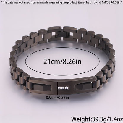 Women's Simple And Versatile Diamond Inlaid Curved Titanium Steel Bracelet