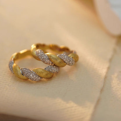 S925 Sterling Silver Ring Points Golden Women's