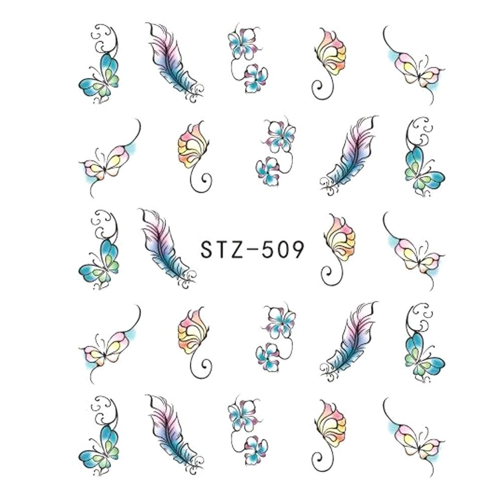 1pcs Nail Sticker Butterfly Flower Water Transfer Decal Sliders for Nail Art Decoration Tattoo Manicure Wraps Tools Tip JISTZ508 Louisiana Mart