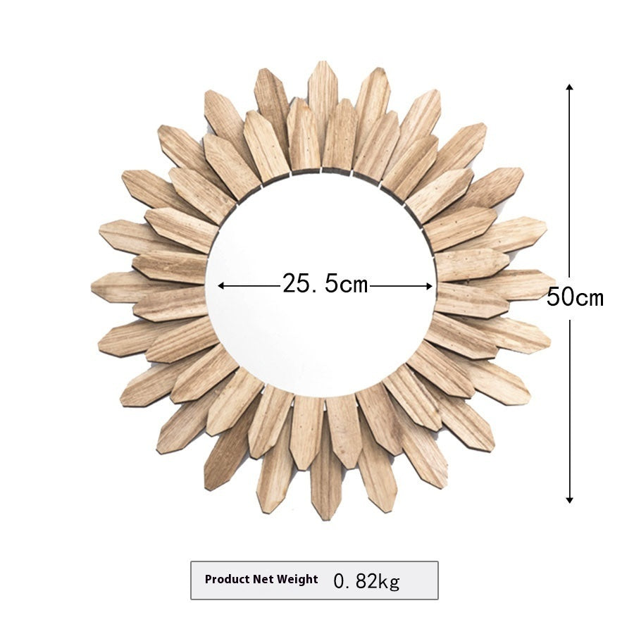 European-style Solid Wood Handmade Finish Hanging Mirror Homestay Hotel Entrance Decoration Hanging Louisiana Mart