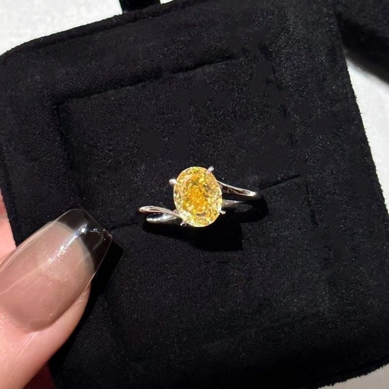 Women's Affordable Luxury Fashion Yellow Rock Sugar Ring