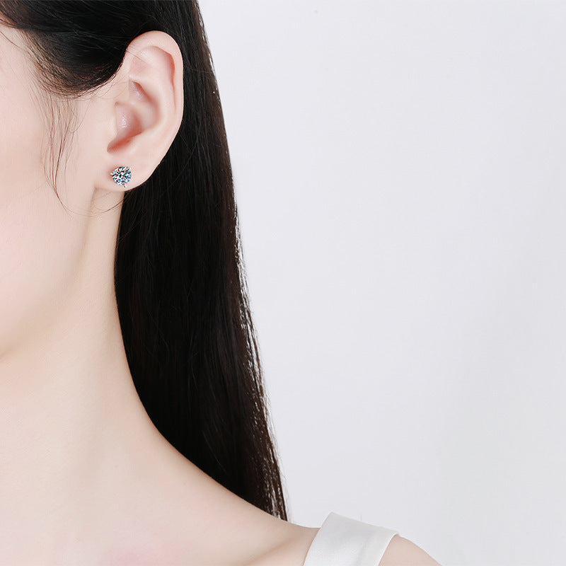 Three-Claw Moissanite Stud Earrings in Louisiana | Classic Women's Jewelry