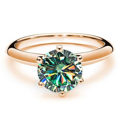 Moissanite Ring Female S925 Silver 18K Gold Plating