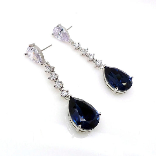 European And American Style Light Luxury Strip Water Drop Earrings Women