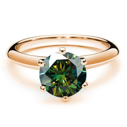 Moissanite Ring Female S925 Silver 18K Gold Plating