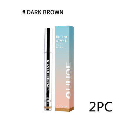 Lip Liner Pen Dark Brown Waterproof Long Lasting Plump Soft Lip Gloss Makeup Cosmetics Louisiana Mart