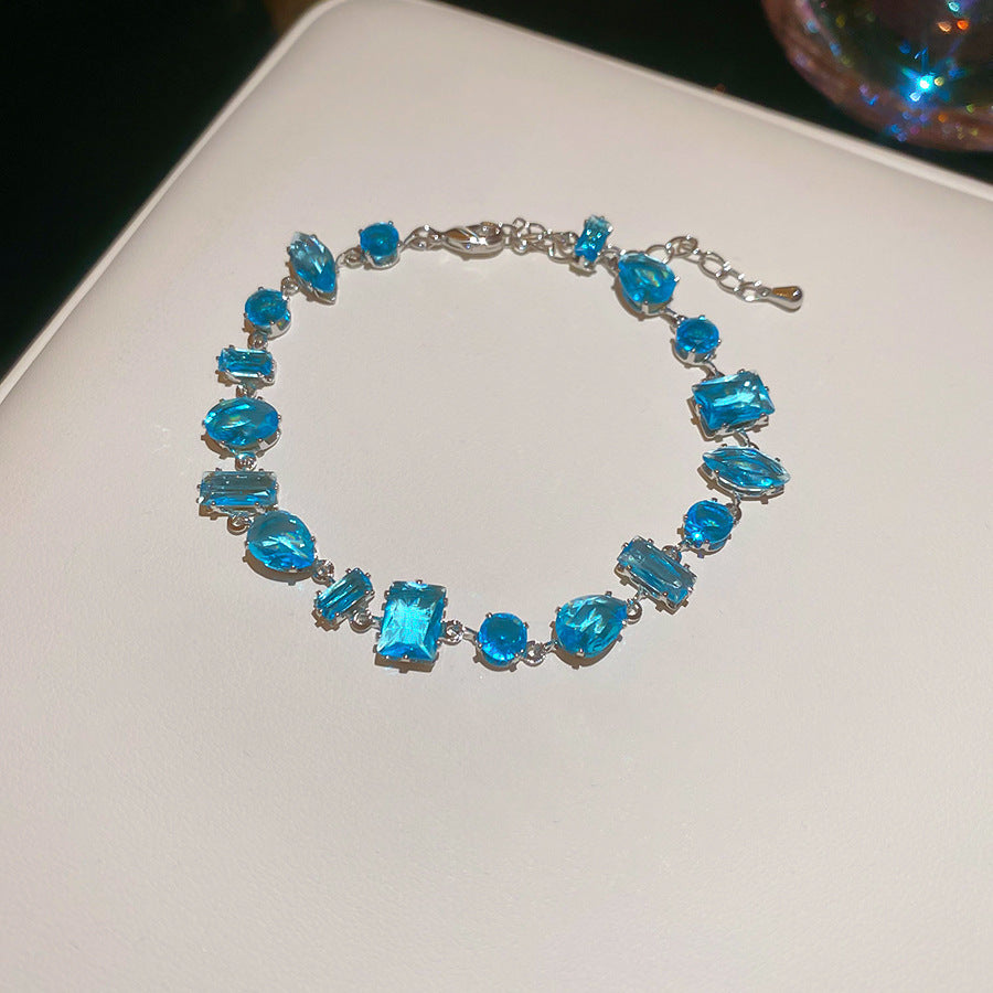 Irregular Geometric Zircon Drop-shaped Bracelet
