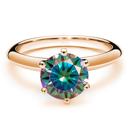 Moissanite Ring Female S925 Silver 18K Gold Plating