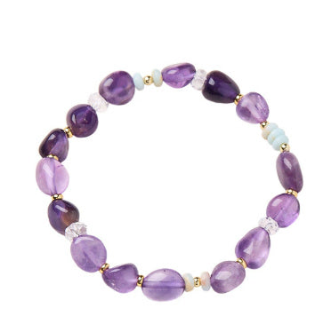 Chinese Double Circle Crystal Purple Bracelet