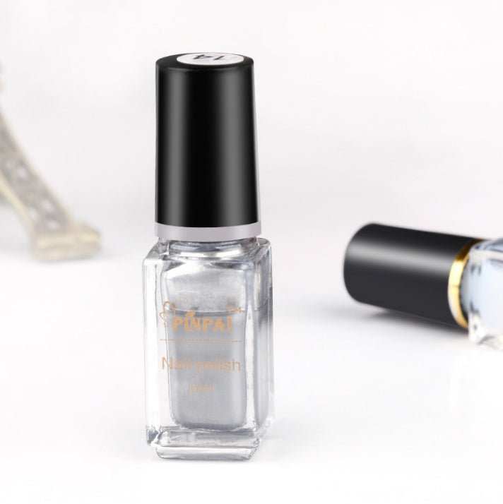 Metallic Mirror Silver Nail Polish – 6ml Environmental Formula | Mirror Base Oil