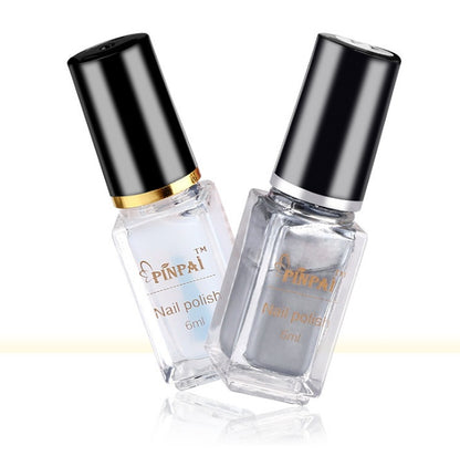 Metallic Mirror Silver Nail Polish – 6ml Environmental Formula | Mirror Base Oil