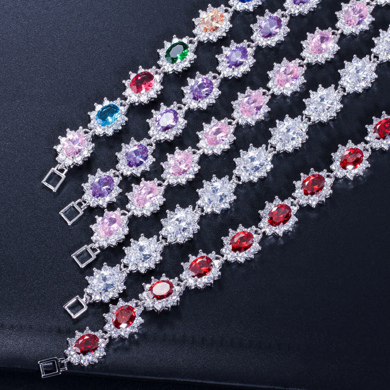 18K Real Platinum Plated Exquisite Super Zircon Bracelet